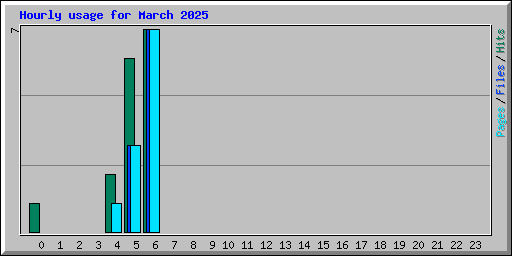 Hourly usage for March 2025
